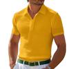 Camisa Polo Deportiva Casual de Waffle de Color Sólido para Hombre Europea y Americana de Amazon con Polo Transpirable de Talla Grande