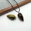 Collar Colgante de Piedra Natural Más Vendido Transfronterizo 15*30mm Piedra Natural Hexaédrica Forma de Gota de Agua Piedra de Tigre Joyería DIY