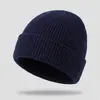 Novo Gorro de Tricô Outono/Inverno 2026 para Homens e Mulheres, Chapéu de Lã Grosso Quente de Cor Sólida, Gorro de Tricô Listrado para Exterior em Estoque