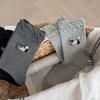 Calcetines de Algodón Sin Costuras de Longitud Media con Bordado de Cachorro de Dibujos Animados de Color Sólido, Estilo Japonés, Novedad Otoño e Invierno, Calcetines para Mujer Estilo Coreano al por Mayor