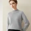 Nuevo Suéter 100% Cachemir Puro Otoño/Invierno 2026 para Mujer, Cuello Medio Alto, Corte Holgado, Jersey Adelgazante, Tejido de Estilo Suave