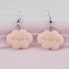 Pendientes de nube de macarrón de AliExpress transfronterizos con letras de resina multicolor, gancho para la oreja, accesorio de uso diario.