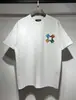 Camiseta de Manga Curta com Estampa de Logo Clássico Céu Estrelado Letras Graffiti Pintura Flow Modelo Novo Transfronteiriço Jb Am para Homens e Mulheres Casais Iri