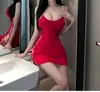 Lencería Sexy con Tirantes, Abertura Lateral, Camisón Tallas Grandes, Conjunto de Uniforme Atrevido para Mujer