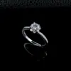 Anillo cruzado S925 de plata con diamante cultivado en laboratorio para mujer, anillo clásico de cuatro puntas totalmente engastado con diamantes, joyería de moda de lujo ligero para compromiso