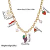 Nuevo Collar Transfronterizo de Acero de Titanio Lujo Accesible Collar de Frutas Tropicales de Gama Alta Chapado en Oro Real de 18 Quilates Juego de Tres Piezas de Acero de Titanio
