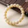 Pulsera Raíz de Bodhi Amarillo Leche Jade Pulsera Semilla de Bodhi Rosario para Hombres Alrededor del Dedo Suave Estudiante Jugando con Cuentas Budistas Mayoreo
