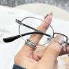 Gafas ultraligeras de montura grande con sensación de alto nivel para miopía de mujer con potencia ajustable, montura de gafas de temperamento poligonal simple para hombre nueva