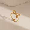 Yiwu Pequeños Productos Estilo Simple Joyería Personalizada de Moda Acero Inoxidable Chapado en Oro de 18K Anillo Nicho Joyería de Alta Gama
