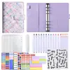 Binder de Presupuesto con Patrón de Corazón Láser A6, Juego de Pegatinas de Sobres de Efectivo, Cuaderno de Contabilidad de PU de 6 Anillos, Venta al por Mayor