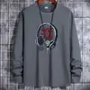 Camiseta de Manga Larga para Hombre 2023 Nueva Ropa para Hombre Primavera y Otoño Cuello Redondo Algodón Puro Camisa Básica de Estudiante Ropa de Otoño Top