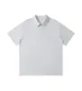 Nuevo modelo de verano 220g 40 hilos algodón con sensación a hielo, doble cara, color sólido, empalmado, polo de manga corta, camiseta versátil para el uso diario