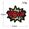 Nuevo Parche de Insignia de Pegatina de Tela Bordado de Letras Explosivas WOW Icono Inglés Bordado por Computadora para Accesorios de Ropa