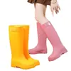 Botas de Lluvia de Color Brillante "Botas de Lluvia Amarillas Mango Altas" Especiales para Senderismo Botas de Mujer, Protección para Rafting Antideslizantes Botas de Agua