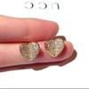 Brincos de Luxo Leve Estilo Coreano Novo ins Design Moderno Conjunto Super Bonito com Brilhantes Coração Brilhante Brincos Elegantes Joias para Orelha para Mulheres