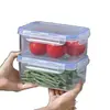 Fiambrera de plástico para calentar en microondas para trabajadores de oficina, caja de almacenamiento rectangular sellada para refrigerador con tapa