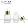 Botella de Esencia Corta y Gruesa de Fondo Grueso 30ml Gran Capacidad Dispensador Cosmético Muestra de Cuidado de la Piel Gotero Botella de Vidrio Botella para Aceites Esenciales