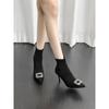 Botas de Moda para Mujeres Bajitas 2025 Nuevas Otoño e Invierno Botines de Tacón Alto con Punta y Corte Ajustado