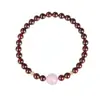 Pulsera de Granate Natural de Lujo Ligero con Piedras de Litio Moradas, Estilo Femenino, Sensación de Alta Gama, Joyería Roja de Año Nuevo