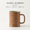 Taza de Café Rayada con Esmalte de Hierro Chapado en Oro, Taza de Té de Cerámica Horneada en Horno, Taza para el Hogar y la Oficina, Taza para Latte Art
