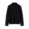 Suéter de Cashmere Consinee de Gola Alta para Mulheres, 100% Cashmere Puro, Caimento Solto, Emagrecedor, Suéter Básico de Tricô Simples e Versátil