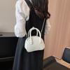 Bolsa Pequena de Textura High-End para Mulheres Primavera e Verão 2025 Novo Design de Nicho Bolsa Transversal de Ombro Único Bolsa Satchel Cor Pura Bolsa Concha