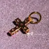 Acessórios Banhados a Ouro Cobre com Pingente de Cruz de Diamante Branco Pulseira de Tecelagem Feita à Mão Corrente de Colar