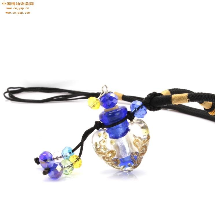 中国精油饰品网宝石蓝心形巴洛克双扣绳项链5.jpg