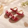 Sandalias de Princesa Antideslizantes para Niñas con Lazo de Pedrería y Velcro, Sandalias de Moda para Fiestas y Playas