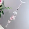 Sino de vento criativo de água-viva pequeno e fresco de primavera, pingente de flor de lírio-do-vale em esmalte colorido, corrente para celular, enfeites para carro, pingente de bolsa