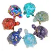 Cross-border cristal natural cascalho epóxi tartaruga peixes tanque decoração ametista artesanato desktop decoração interior