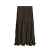 Novedad para Otoño 24/8 Falda Plisada Texturizada Vintage de Cintura Alta Adelgazante de Corte A con Vuelo para Mujer F1180