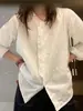 Camisa branca de manga longa com gola de renda estilo francês para mulheres, início do outono, de alta qualidade, luxo leve, estilo delicado, top elegante para o trabalho