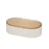 Jabonera de Lujo Ligero con Tapa Caja de Drenaje de Doble Capa Soporte para Jabón Doméstico Encimera de Baño Estante para Jabón Estante de Almacenamiento para Baño