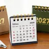 Crepúsculo 2027 Mini Calendario Pequeño Retro Simple Cuenta Regresiva Registro Cuaderno Calendario de Escritorio de Oficina Pequeño Adorno