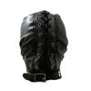 Atacado de Fábrica Sexy Headgear de Restrição para Adultos Couro Mais Solto Máscara Sexy Plug para Olhos e Boca Máscara Sexy de Couro