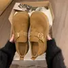 2026 Inverno Fivela Retro Sola Grossa Mary Janes Feminino Aumento Oculto de Altura 5cm Bico Redondo Fosco Sapatilhas para Pessoas Baixas