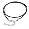 Corda de couro PU preta fecho de lagosta de metal colar de corda de cera coreana colar de corda de couro pingente anel cordão atacado