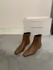 Botines Retro Franceses de Punta Cuadrada con Tacón Grueso para Mujer 2026 Otoño/Invierno Nuevo Estilo Aumentador Oculto de Altura Piel Mate Cremallera Trasera Botas Adelgazantes