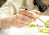Anel aberto clássico de seis garras com diamante em prata de lei 925, estilo coreano, moderno, simples, elegante, delicado, cool e minimalista para mulheres