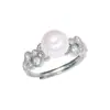 Anillo Tiki de Plata de Ley S925 Lujo Ligero Nicho Perla de Imitación para Mujer Estilo Frío Sentido Avanzado Anillo Vivo Ajustable de Perlas
