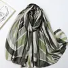 Cachecol Longo de Algodão Satinado Estampado Skyline Venda de Fábrica Comércio Exterior Transmissão ao Vivo Transfronteiriça Viagem Férias Proteção Solar Quente Xale Feminino