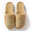 Zapatillas chinas de primavera y verano, todo lino, para interior, mujer, antideslizantes, de verano, para oficina, pareja, sandalias de suelo para hombre