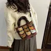 Bolsa Satchel Retrô Pelúcia Pequena Quadrada Boneca Gatinho Desenho Animado Bolsa Feminina Outono Inverno Nova Lã Nicho Transversal Bolsa Infantil
