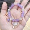 Nuevo Pulsera Hecha a Mano de Cuentas Color Jade Caricatura Simple Aleación Pulsera de Vidrio Estudiante Femenina Joyería