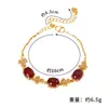 Novo Estilo Pulseira Feminina Vietnamita de Ouro de Areia Incrustada com Rubi Estilo Retrô, Joia de Mão Estilo Étnico da Moda Fabricante Atacado