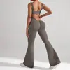 Traje de Yoga de una Pieza Personalizado para Mujer, sin Mangas, Espalda Descubierta Sexy, Ajustado, Levantamiento de Glúteos, Ropa de Fitness, Mono de Yoga
