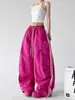 Pantalones anchos de retazos a rayas casuales estilo americano para mujer, nuevo modelo primavera 2026, pantalones deportivos casuales de corte holgado para bailar y street dance, modernos