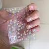 Pegatinas de Uñas Verano Dopamina Coloridas Pétalo Vidrio Triturado Estampado Flor 3D Decoración Fresca Pegatinas Adhesivas