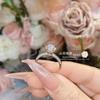 Anillo de camelia con diamantes completos de ocho corazones y ocho flechas, chapado en oro, diamante de simulación, circón abierto, para mujer, suministro en vivo, entrega
